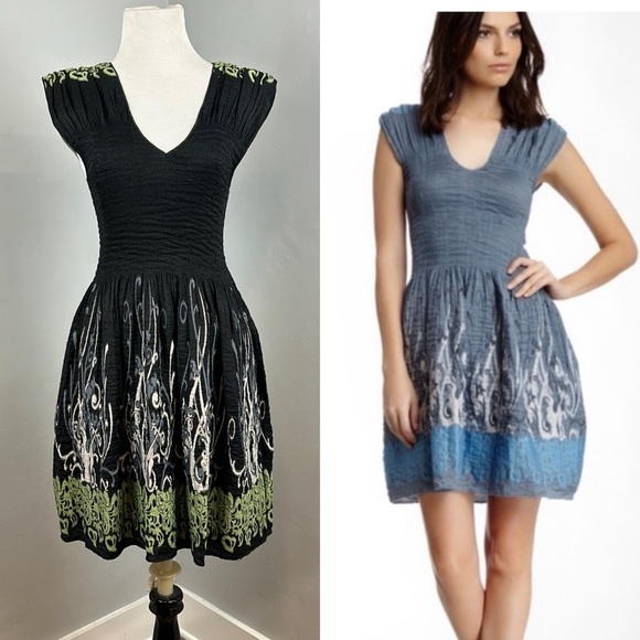 NWOT Max Edition Ruched Bodice Fit & Flare Embroidered Fairy Grunge Dress Sz XLP - Picture 12 of 12